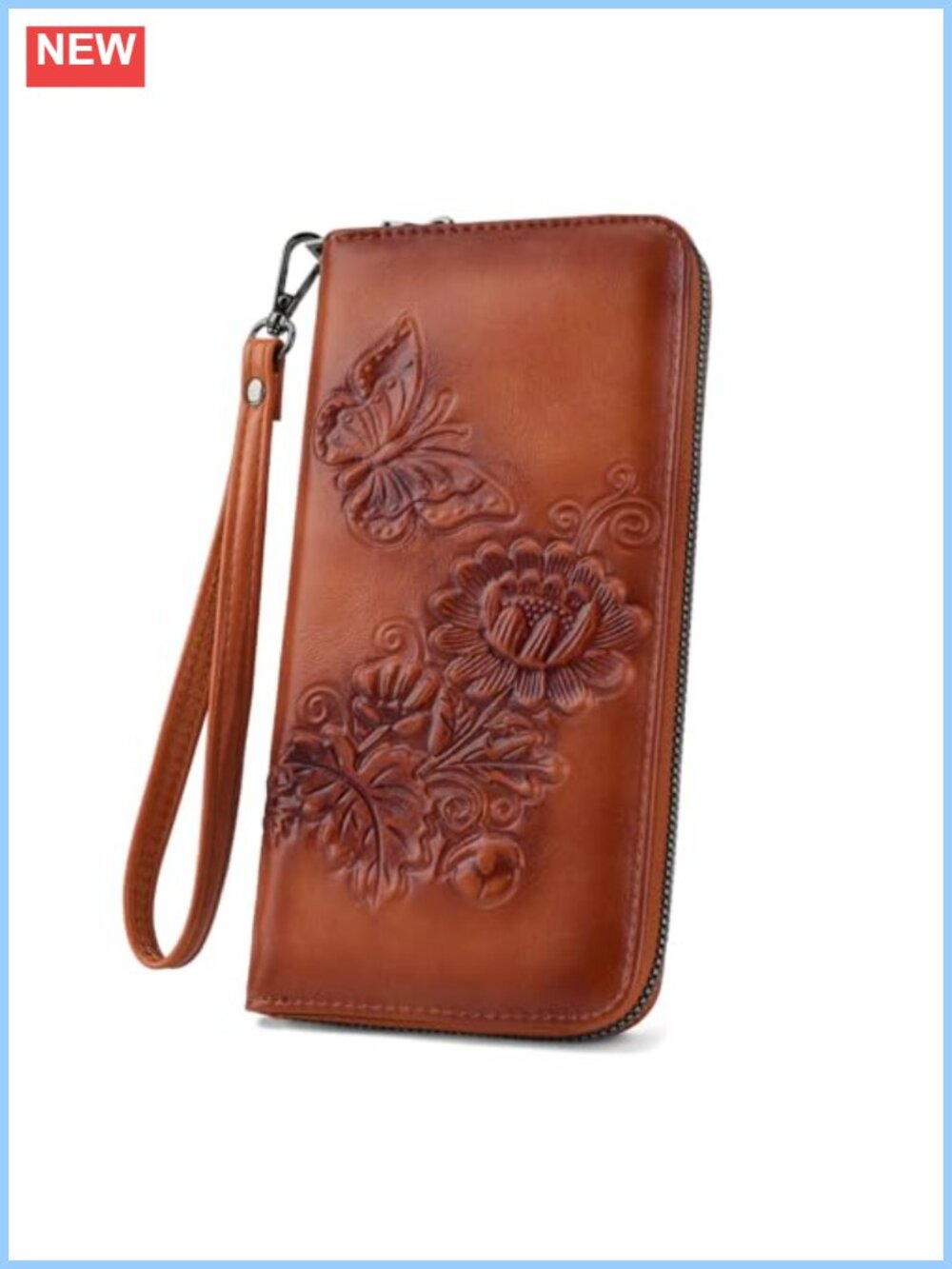 RFID Blocking Large Capacity Wristlet Clutch Wallet Vegan Waxed Oil Leather